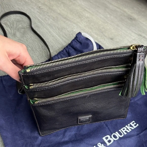 Dooney & Bourke Black Leather Crossbody Bag - Picture 3 of 11